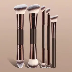 5pcs Jumbo Soft Makeup Brush Set, Synthetic Bristles, Non-Irritating, Face Powder Rouge Eyeshadow Brush, Complete Set, Starter Kit, Affordable