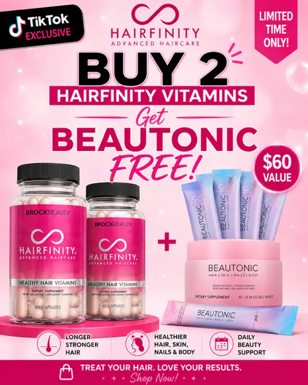 Hairfinity Healthy Hair Vitamins- Buy 2, Get Beautonic FREE (Limited Time)
