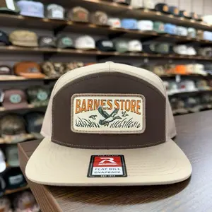Barnes Woven Patch 7 Panel Hat - Brown/Khaki