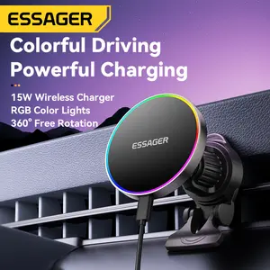 15W Qi Wireless Magsafe Updated Car Mount Fast Charger, iPhone Magnetic Car Wireless Charger Mount Fit iPhone 16 15 14 13 12 Pro Max, Samsung Galaxy, Airvent Mount Holder Cellphone Stand Smartphone