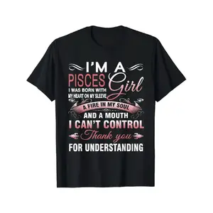 I'm A Pisces Girl T-Shirt - Bold Pink and White Statement Tee, Features Cursive Text and Inspirational Quote Design - Perfect Gift for Astrology Lovers and Horoscope Fans