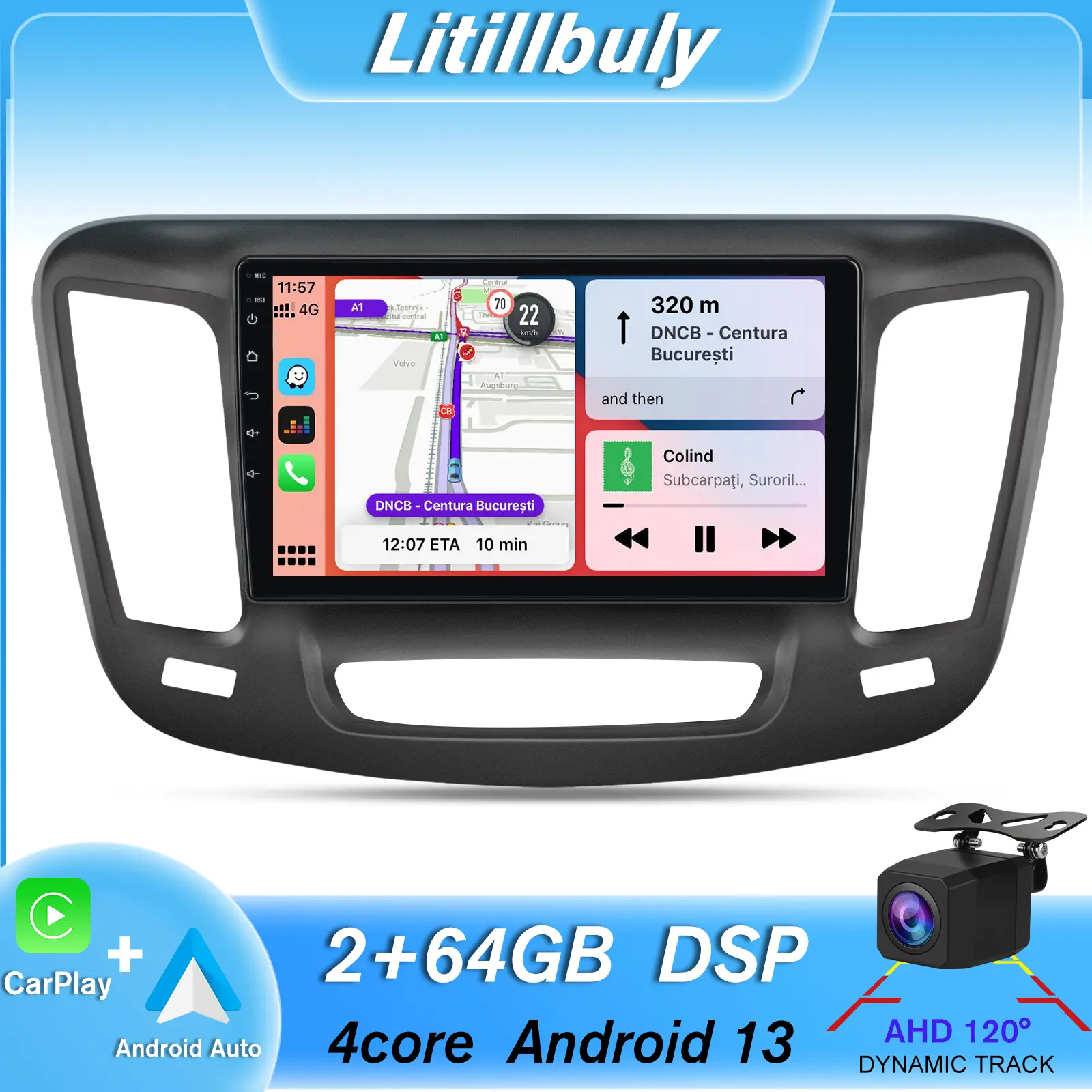 Car Stereo for Chrysler 200C 200S 2015-2017 touch screen has Android Auto Wireless Carplay, Bluetooth WIFI supports GPS Navigation