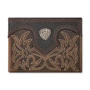 A3567902 Ariat Men's Boot Stitch Bi-Fold Leather Wallet