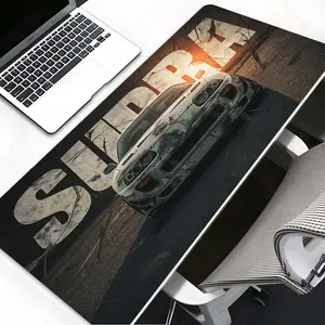 Vintage Sports Car Style Large Gaming Mouse Pad, Tough Aesthetic Desktop Decoration Protection Pad, Washable Rubber Pad Non-Slip Lock Edge Multi-Size Mouse Pad Suitable For Home Office, Good Gift For Car Enthusiasts Family and Friend
