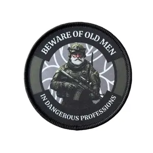 'beware of Old Men' Tactical Patch, Durable Velcro Arm Band, Wear-Resistant Printed Edge, Tactical Backpack Accessory, Soldier Morale Badge