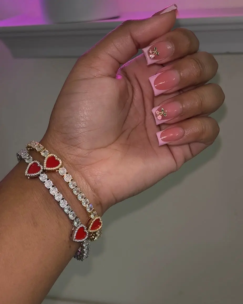 Red Heart Tennis Bracelet
