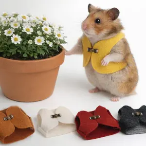 Hamster Vest Gold Cavy Squirrel Outdoor Wear Button Front Cape, Warm Clothing for Hamsters, Cozy and Comfortable Pet Apparel
