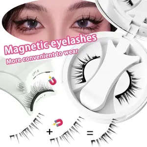 Magnetic False Eyelashes Set with Tools, Easy to Apply No Glue Needed, 8-13mm Natural Look, Magnetic Lash Curler, Portable, Beginner Friendly