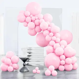 Baby Pink Balloons 152 pcs Different Sizes of 18 12 10 5 Inch Pastel Pale Light Pink Balloons Arch Kit Garland for Baby Shower Gender Reveal Birthday Princess Party Decorations