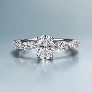 S925 sterling silver oval cut ring 5*7mm 6A cubic zirconia ring fashion jewelry accessory woman girl promise ring Springtok-223