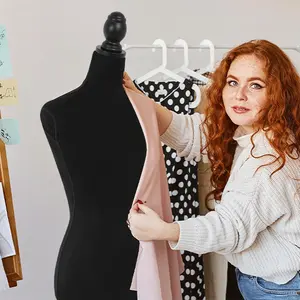 FDW 59-67 Inch Female Mannequin, Torso Sewing Mannequin Dress Form Mannequin Body Adjustable Dress Mannequin with Stand Wood Base for Sewing Counter Window Display