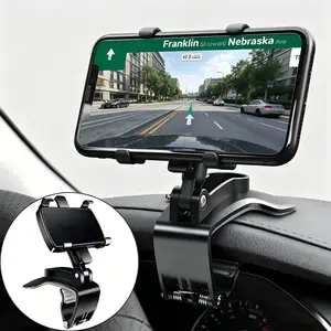 Universal Dashboard Car Phone Holder, 360 Degree Rotation, Anti Drop Clip Cell Phone Mount, One Hand Operation, Fit 4-7 Inch All Smartphones, Auto Interior Accessories