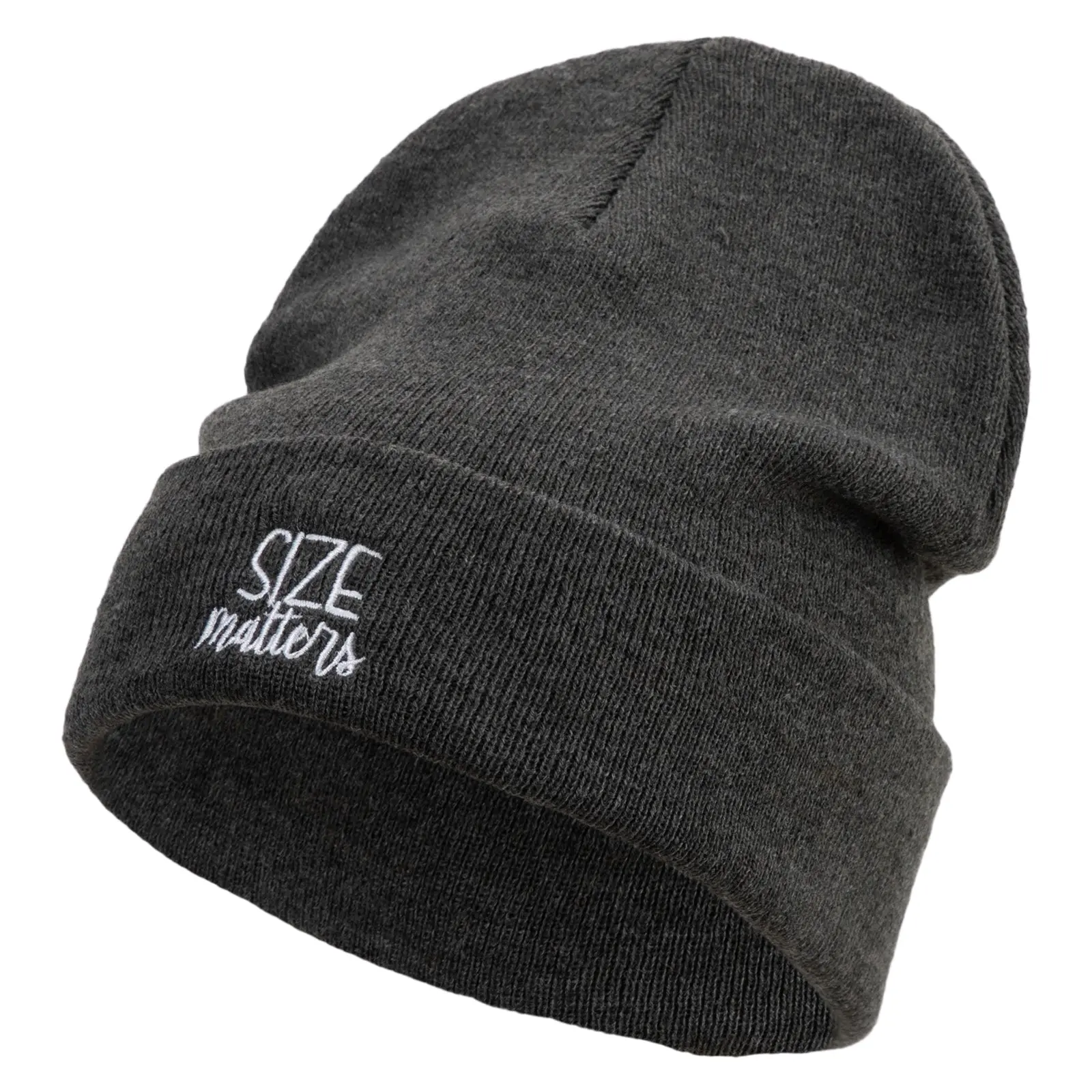 Size Matters Embroidered Big Size Acrylic Long Beanies