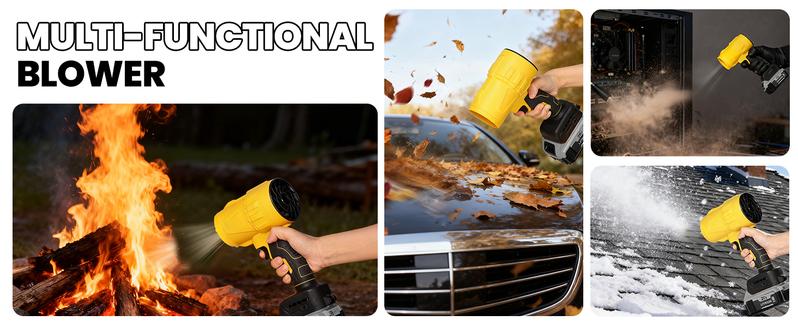 Leaf Blower, Electric Cordless Air Blower with 2 Batteries and Charger - Yellow