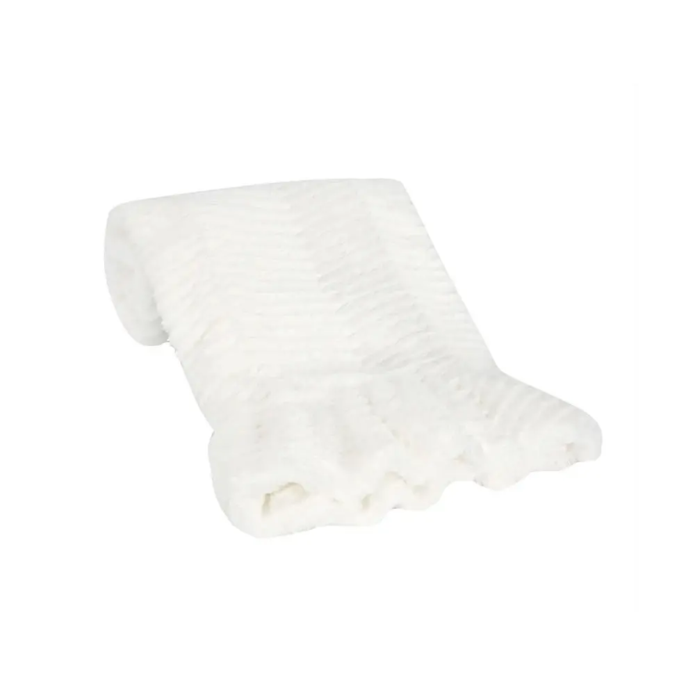 Lambs & Ivy Ruffled Lux Chevron Blanket