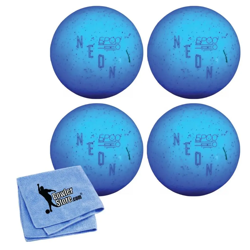 EPCO Neon Candlepin Bowling Ball- Neon Blue (4 1/2 inch- 2lbs. 6oz.) 4 Balls