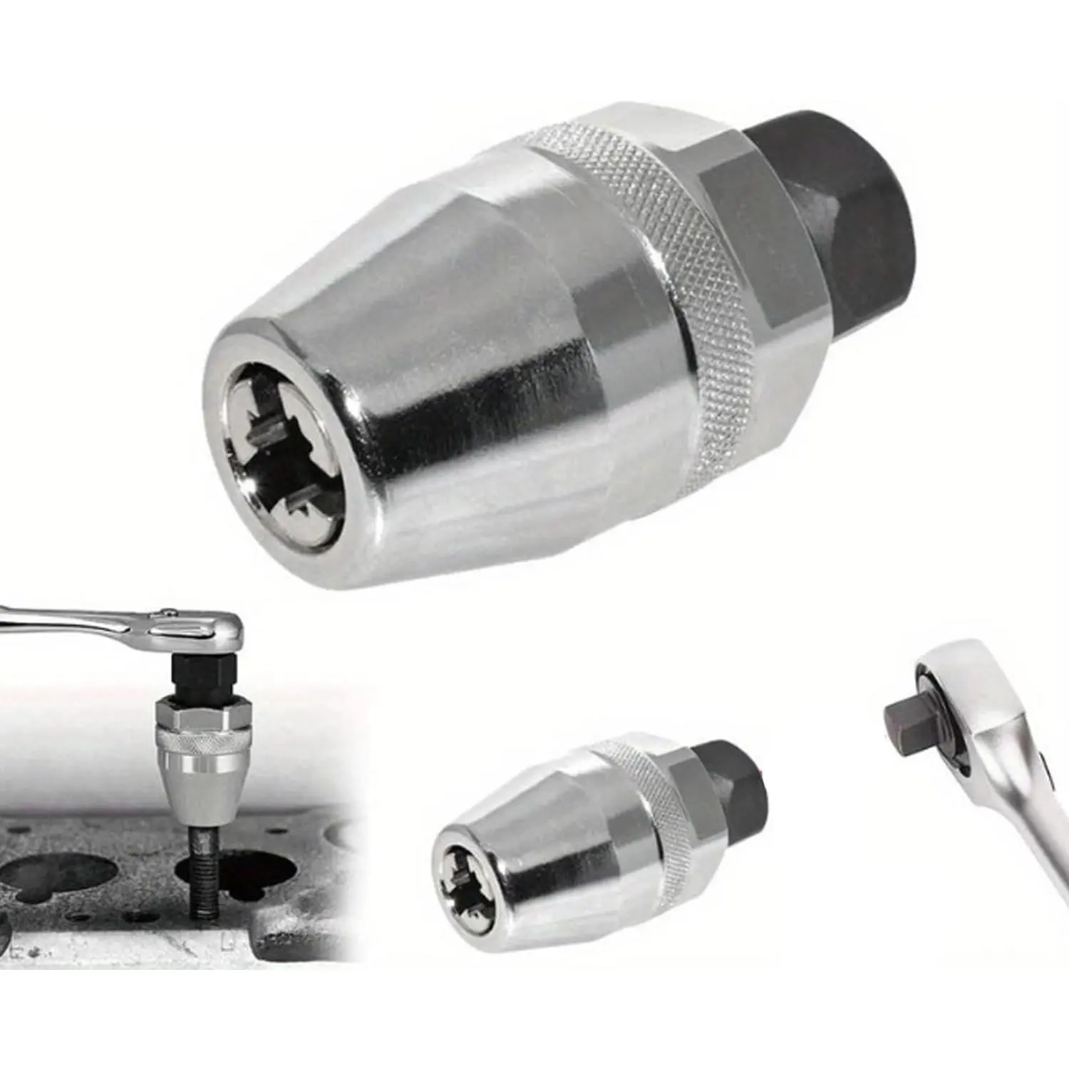 6-13mm Broken Bolt Extractor Set - Metal Damaged Stud Remover Tool for Impact Wrench and Ratchet, Non-Electric Manual Operation