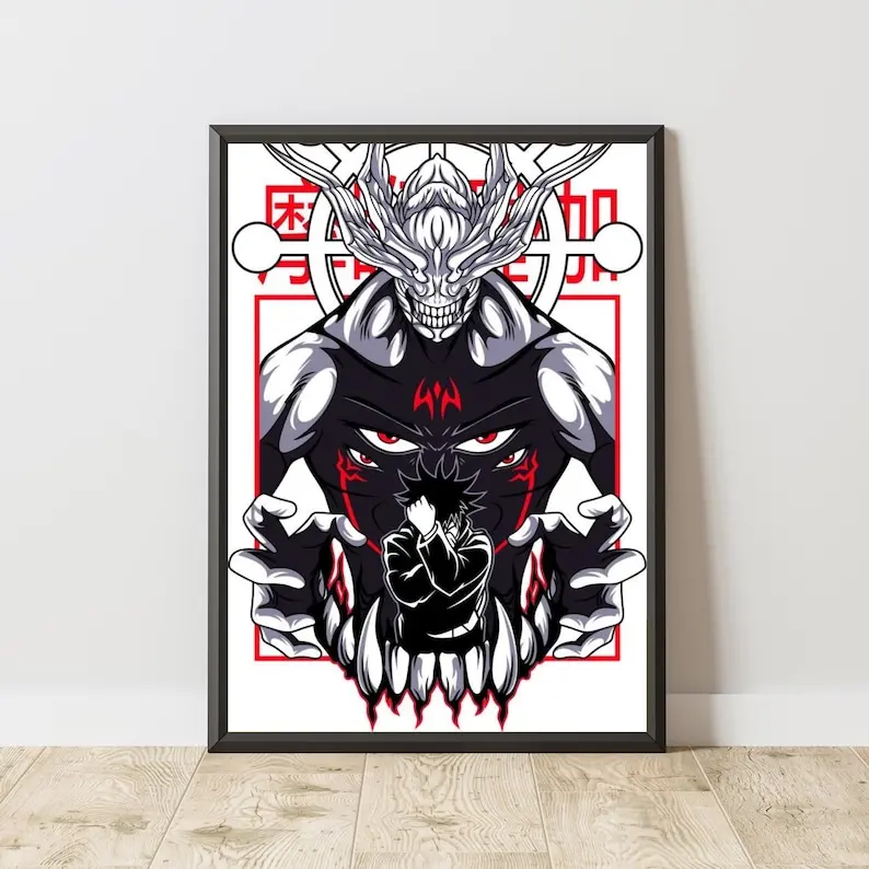 Mahoraga Megumi Poster | Jujutsu Kaisen Poster | Manga Poster | Anime Poster | Japanese Manga Wall Art | Japanese Room Decor | Anime Gift