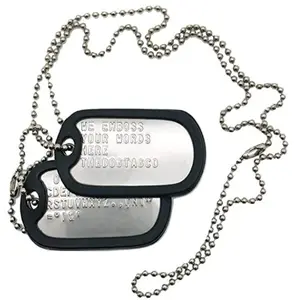 Dog tags, stamped with embossed text, fashionable clothing tags, military style. Dog tags, stamped with embossed text, fashionable clothing tags, military style.