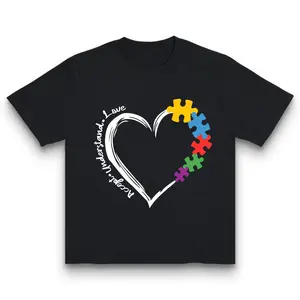 Autism Awareness Shirt, Accept Understand Love T-shirt, Autism Heart Sweatshirt, Cute Puzzle Shirt, Gift For Teacher, Sped Teacher Hoodie, Gift For Mom Made In USA For Women [180G 100% cotton, lightweight and breathable, soft and comfortable]