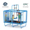 [Halloween Party Toy]SkyBound 6-in-1 Mini Square Ground Trampoline 36×55in, Metal Frame, 250LBS, Safety Net, Basketball Frame, Swing, Gym Rings, Training Balls, Tool-Free Assembly, Indoor & Outdoor, Home Play Gift Suitable for Ages 3+