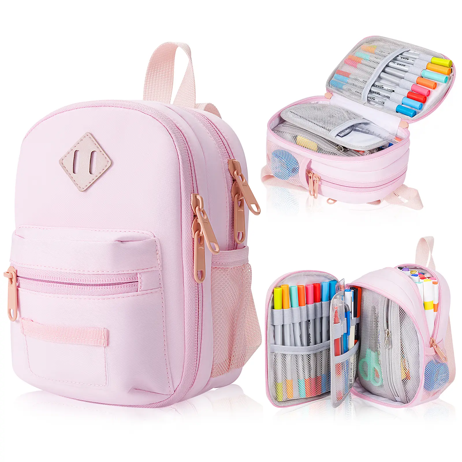 Mini Backpack pen case, Large Capacity Aestheic Study Supplies Organizer for Student, Teenagers, Adults pencil case