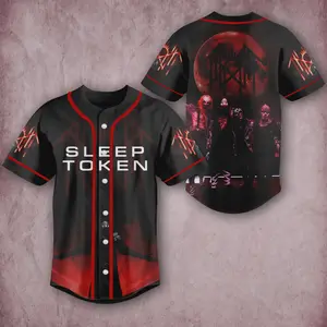 Sleep Token 2025 Baseball Jersey - Limited Edition Casual Jersey for Men, Unisex, Concert 2025 Shirt, Short Sleeve
