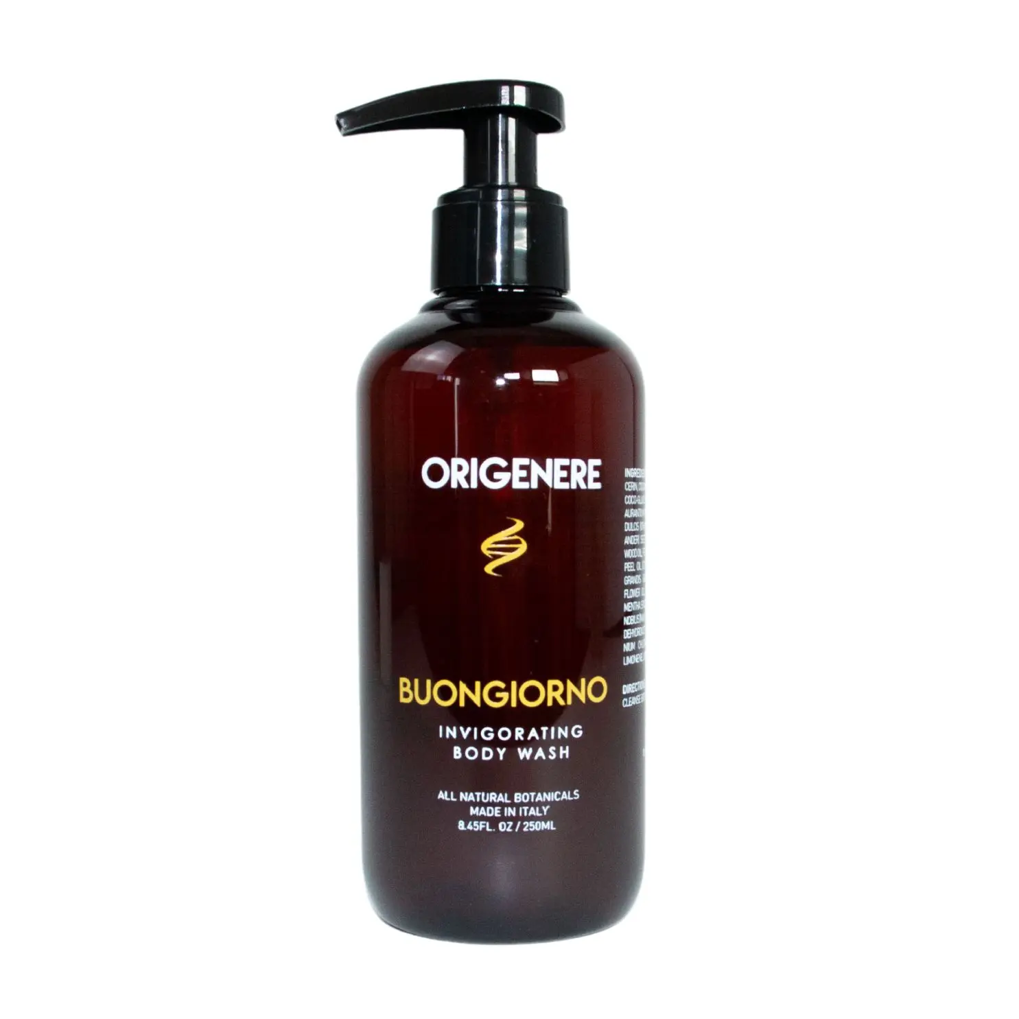 Origenere Buongiorno Invigorating Body Wash - Physician Formulated, All-Natural Botanicals, Made in Italy, Invigorating, Citrus essential oil scent. - Antibacterial