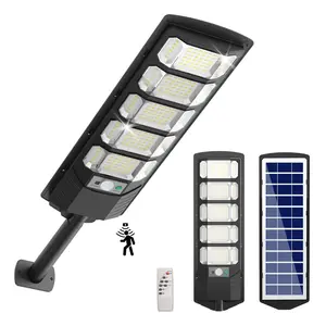 Three Sided Luminescence Solar Street Lights Outdoor Dusk to Dawn, 12000LM 6500K Solar Lights Outdoor Waterproof IP67, 240pcs High-Power SMD 5730 LED Lamp Beads,Remote Control, Energy-Efficient, Perfect for Garage, Patio, Parking Lot, Yard.