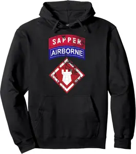 20th Engineer Brigade Patch with Airborne and Sapper Tab Pullover Hoodie