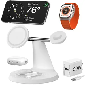 3 in 1  Wireless MagSafe Chargers Station for Apple Multiple Devices for iPhone 12-16Series&Apple Watch&AirPods Pro/3/2(30W Adapter)