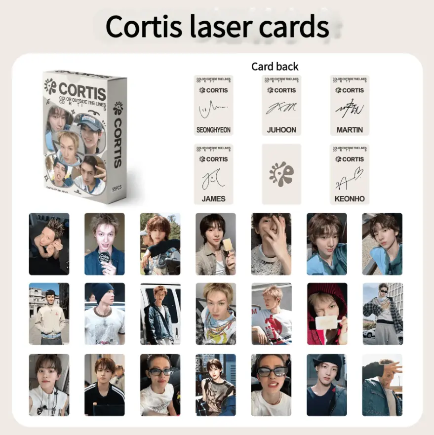 55 Pcs Cortis Group Collection Double-Sided Star Photo Cards, Photocard, Perfect for Room Decor, Photo Wall, Notebook, Ideal Holiday Gift