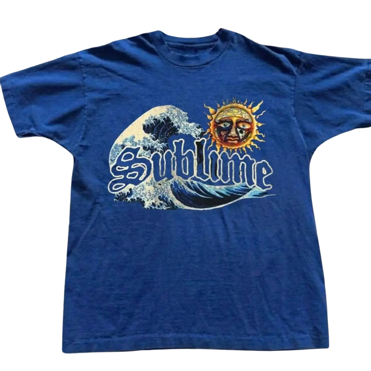 Sublime T-Shirt, Vintage Sun Wave Graphic Tee, Retro Band Music Shirt, Blue Cotton Tee, Unisex Music Fan Shirt