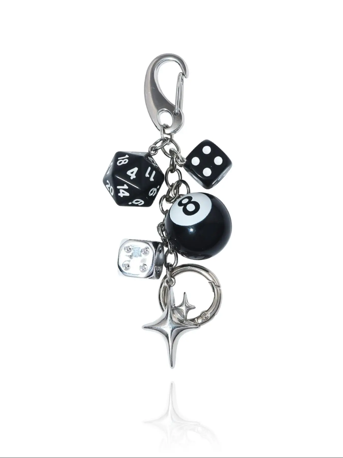 Billiard 8 Ball Charm Keychain, Cute Dice Design Keychain for Car Keys for Women & Men, Fashion Accessories for Bag Purse Handbag, Keychain For Bags, Fashionable Alloy Keychain, Keychain Jewelry
