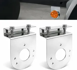 2PCS Watermelon Light Under Glow Frame Bracket, 304 Mirror Polished Stainless Steel, Clamp-On Mount, No Drilling Required, Fits Semi Trailers Trucks Pickups (90 Degree)