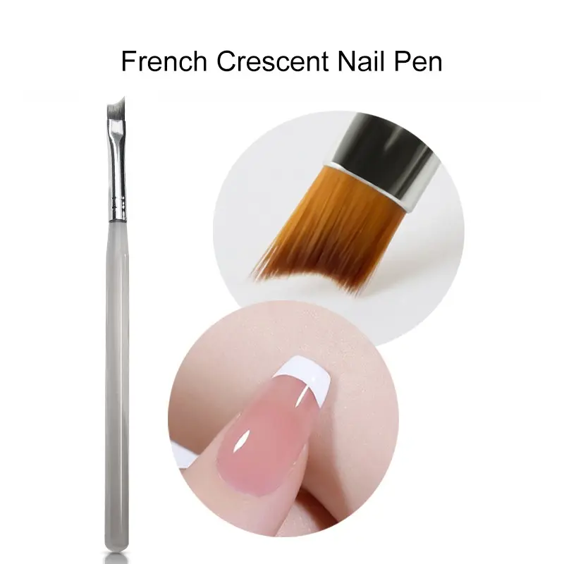 French Moon Tip Brush Set, Fine Bristles for Easy Vintage Patterns, Home DIY Essential, DIY Manicures, 1 or 4 Pcs Nail Art Tools