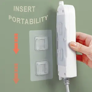 3 Pairs of Double-sided Bracket Wall Mounted Wire Storage Rack Socket Bracket Adhesive Suction Cup Seamless Storage Rack Kitchen Bathroom