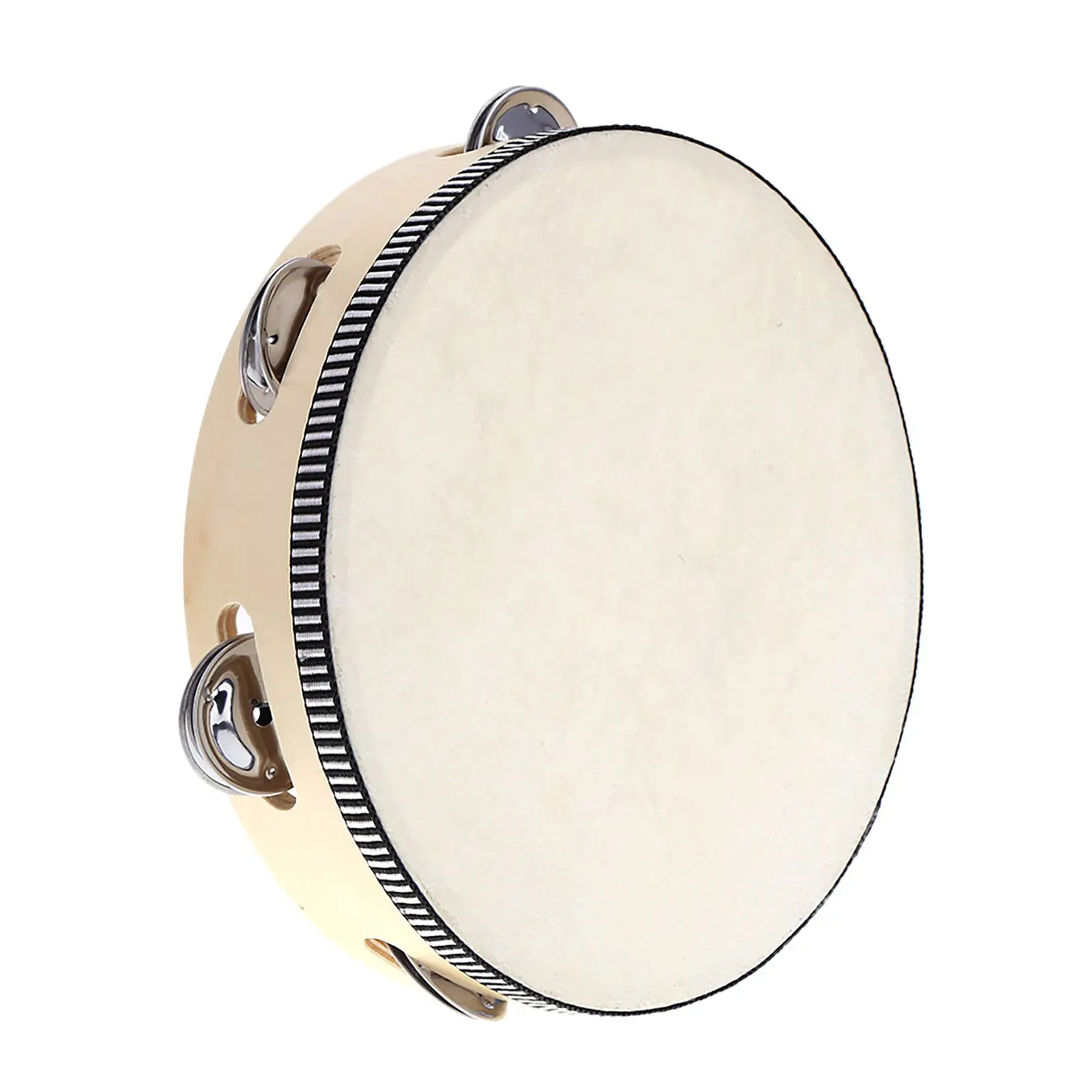 8 in Small Tambourine, Handheld Percussion Instrument with Metal Jingles, Early Education Musical Toy Gift for Kids
