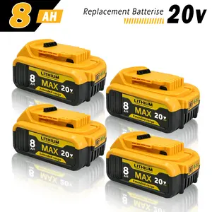 8.0Ah 20V MAX Lithium Ion Replacement Battery Compatible with DCB208/6/5/4 Cordless Power Tools High Capacity Smart LED Indicator