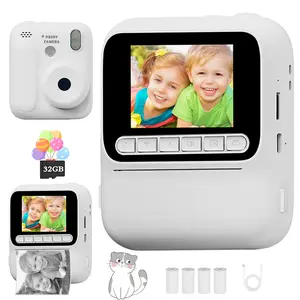 Magic Print Camera for Kids, Portable Camera, Digital Cameras, Instant 4-Color Photos + 17 Frames, 48MP Professional Shots, Includes 32GB Card & Coloring Kit, Creative Gift for 3-12 Year Olds
