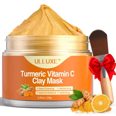 Turmeric & Ginger Face Mask With Vitamin E - 3.38 Oz Clay Mask For Dark Spots & Oil Control