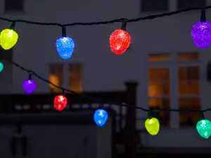 Sugar Coated LED Gumdrop Christmas Light Strand - Set of 50 Lights - 25 ft Long - Color Changing