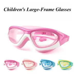Children's Swim Goggles with Integrated Earplugs — Waterproof, Anti-Fog, Unisex, Buckle-Style — HD Training & Diving Mask