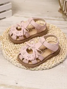 New Hollow Out Head Sandals, Butterfly Knot Lace Style, Soft Non-Slip Sole, Summer Walking/outdoors, Versatile, Bowknot Design Sandals