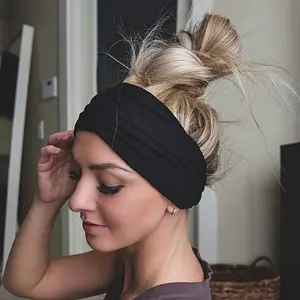 [Boho Chic Headband] 10pcs Stretchy Boho Chic Headbands | Non-Slip Yoga & Running Hair Bands, Breathable Fabric, Knotted Design for All Seasons, 10 Vibrant Colors