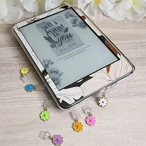 Kindle Enamel Daisy Flower Dust Plug Charms/E-Reader Charms/Cell Phone Charm Dangle  Compatible For All Type C & Iphone Devices