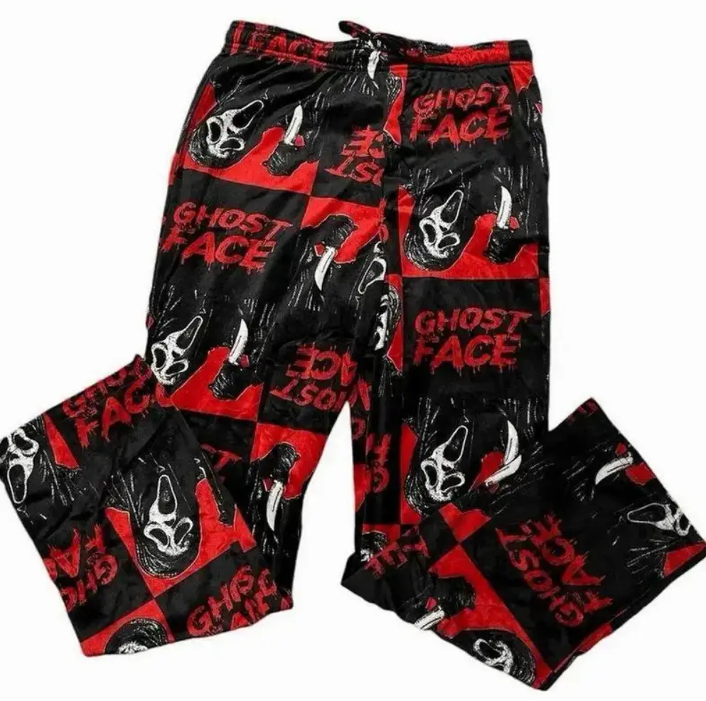 Ghost Face Pajama Pants for Men & Women, Horror Sleep Lounge Pants, Halloween Homewear Bottoms, Cozy Casual Pajama Pants