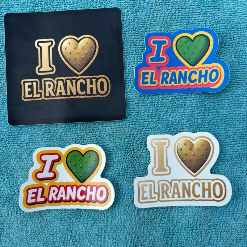 I Love el Rancho Sticker - 4 stickers Simple Text Design with Heart Symbol