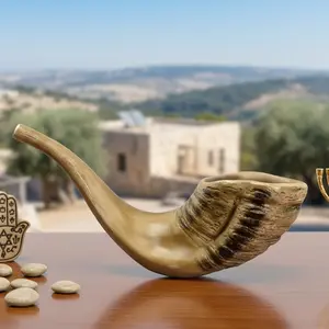 Classic Israel Style RAM Horn Ornament, Religious Ritual Decor, Religious Home Decor, Resin Material, Faux Natural Texture, Cultural Gift, Holiday Present