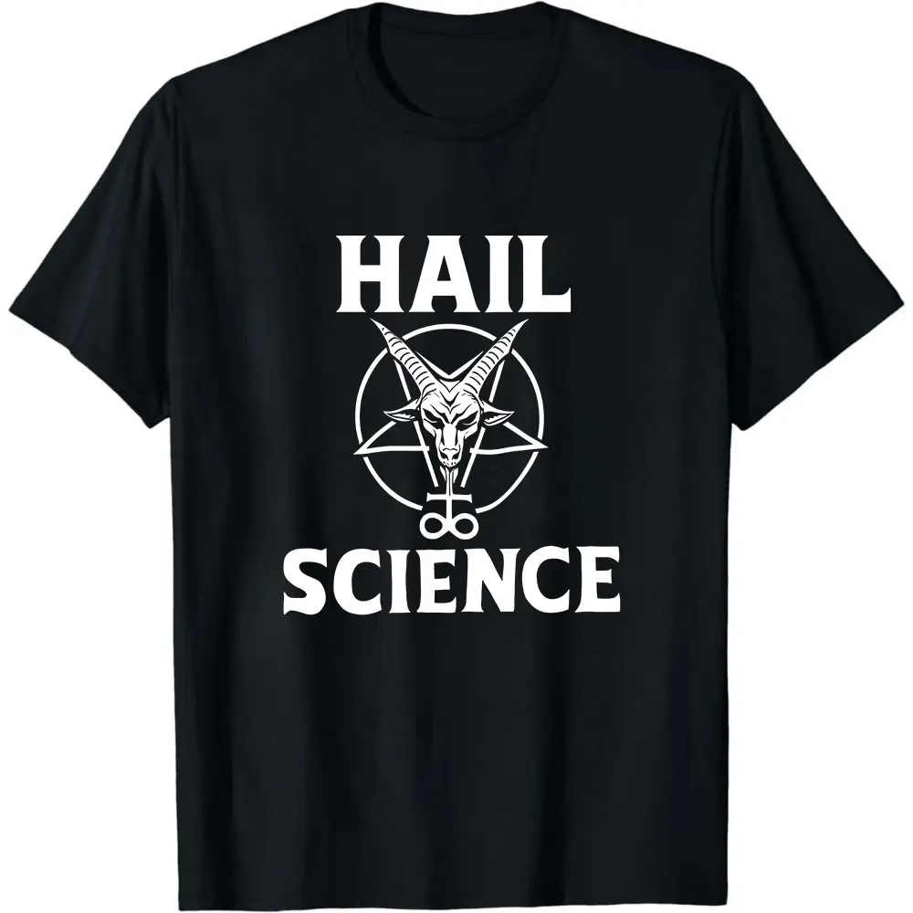 Hail Science T-Shirt, Baphomet Goat Head, Satanic Pentagram T Shirt, Atheist T-Shirt, Science Shirt, Funny TShirt, Occult, Satanism Shirt